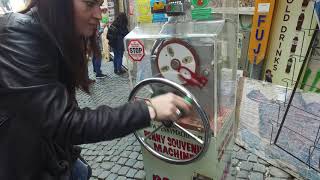 Penny press machine in Rome Italy [upl. by Duwe]