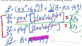 CES Utility Maximization Analytical Results See Video Description [upl. by Robinet]