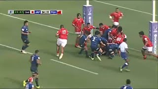 Tevita Tatafu smashes his way to try for Junior Japan  World Rugby Pacific Challenge [upl. by Aronel83]