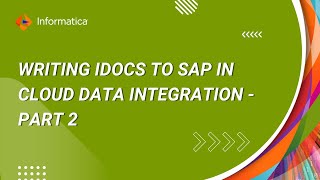 How to Write IDOCs to SAP in Cloud Data Integration Part 2 [upl. by Arlyne]