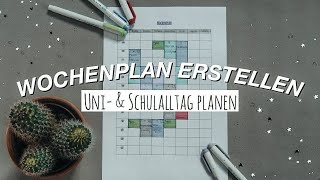 WOCHENPLAN ERSTELLEN  Uni  amp Schulalltag organisieren  Lorena [upl. by Suruat]