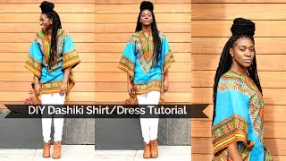 DIY Dashiki ShirtDress Tutorial [upl. by Nij]