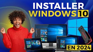 Comment installer le système dexploitation Windows 10 avec une clé USB en 2024 [upl. by Wilsey]