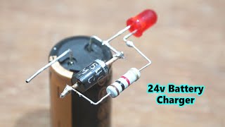 How To Make 24v Battery Charger Circuit  Half Wave Circuit  English Tutorial [upl. by Sterling182]