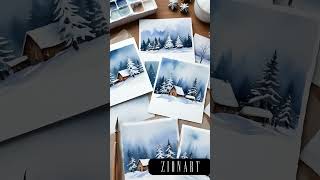 Experiment with WATERCOLOR PAINTING winterpainting diyholidaycards [upl. by Lainad672]