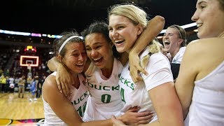 2018 Pac12 Womens Basketball Tournament Oregon edges UCLA advances to programs first title game [upl. by Svirad657]