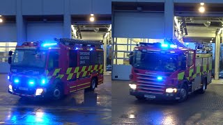 Newcastle And Loggerheads Pump Turning From Newcastle Fire Station  Staffordshire Fire And Rescue [upl. by Analihp]