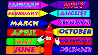 Months Of The Year Learning Video amp Preschool Rhyme for Kids [upl. by Oludoet]