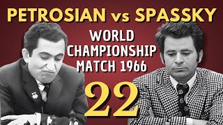 Tigran Petrosian vs Boris Spassky  World Championship Match 1966  Round 22 [upl. by Secor193]