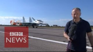 BBC inside airbase where Russia carries out Syria airstrikes  BBC News [upl. by Uamak]