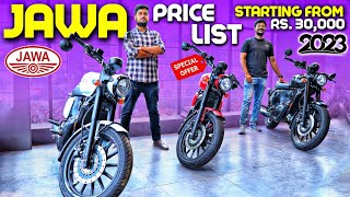 All Jawa Bikes🏍️ Latest Price List 2023👌🏼 Diwali DHAMAKA 💥Jawa 42 Bobber Jawa Perak 42 amp More 🔥 [upl. by Eeresed]