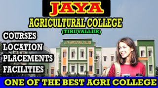 Jaya Agricultural College College In Thiruvallur Course  Eligibility department  Admission 2024 [upl. by Dj398]