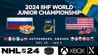 WJC 2024  13  Group B  Russia vs USA [upl. by Layla]