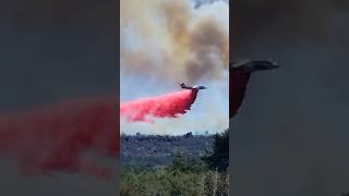 🛩 Dropping PhosChek on the Bridge Fire wildfire californiawildfires dc10 [upl. by Yentrok161]