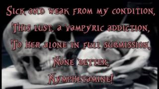 Cradle of Filth  Nymphetamine wlyrics on Screen [upl. by Berfield]