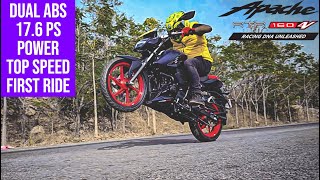 TVS Apache RTR 160 4V Dual ABS 176 PS Power  First Ride Review  GTT Demo [upl. by Francyne]