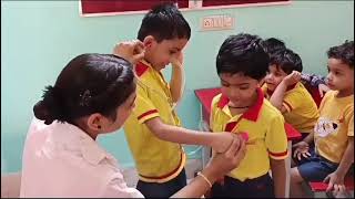 How to use stethoscope teach by Shanti Juniors Narela school [upl. by Thinia565]