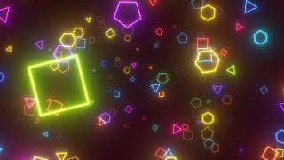 Colorful Neon Glowing Geometric Polygon Shapes Fly Toward 3D Camera 4K Moving Wallpaper Background [upl. by Ten]