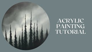 Acrylic Blending Tutorial  Cloudy Sky amp Trees Step by Step [upl. by Kendry]