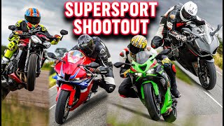 Supersport is back 2024 CBR600RR vs ZX6R vs Panigale V2 vs Street Triple RS  MCN Test [upl. by Aney]