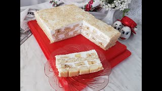 brza torta sa bananama i piškotama  bez kuvanja i pečenja za 15 minuta  kuhinja sunčane staze [upl. by Starr218]