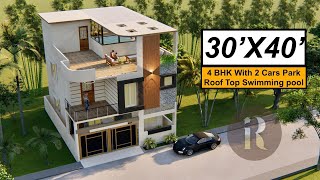 30X40 Duplex House design  1200 Sqft House Plan  9X12 Meters House Design with walkthrough [upl. by Tibbetts414]