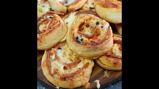 PIZZA PINWHEELS WHITOUT OVEN RECIPE IN URDU HINDI by FATIMA KITCHEN ✔✔ [upl. by Ellehcar]