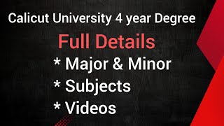 Calicut University 4 year Degree  Full Details [upl. by Cheyney]