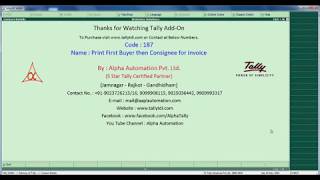 Tally Add On  Print First Buyer then Consignee for invoice in TallyERP9 software [upl. by Ardnaid]