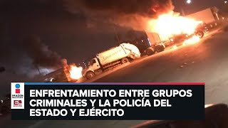 Balaceras quema de vehículos y bloqueos en Matamoros Tamaulipas [upl. by Kyla]