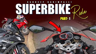 Superbike Ride Triumph Daytona  Zx10rr  Z900  Part 1  Sandeep Nadimpalli  Telugu [upl. by Wichman]