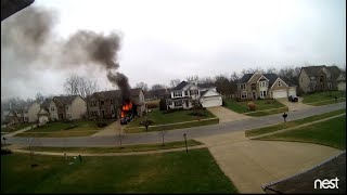 Extreme pre arrival video shows earliest stages of Ohio house fire [upl. by Farlay]