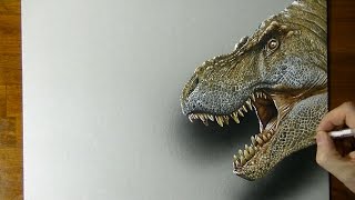 Scary TRex Drawing  3D Art [upl. by Nollie585]