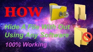 How To Hide A Folder Without Using Any Software [upl. by Inobe727]