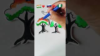 🇮🇳🇷🇺🇳🇬 flagdrawing Mera Mulk Mera Desh shorts art india [upl. by Amitarp]