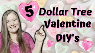 5 New Dollar Tree Valentine DIYs  Quick amp Easy Valentines Day Crafts  Budget Friendly Crafts [upl. by Anay]