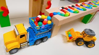 Marble Run Race ☆ HABA Slope amp Retro Makita Truck Excavator Garbage Truck Dump Truck Ambulances [upl. by Natsud]