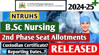 NTRUHS Good News  BSc Nursing Phase2 Seat Allotments RELEASED [upl. by Wallas]