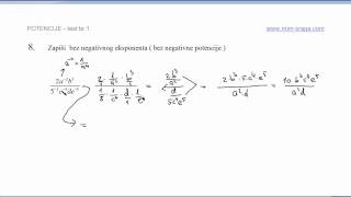 Potencije  matematika 1  rješenje  8 zadatak  prvi ispit zanja ili prvi test [upl. by Naujud906]