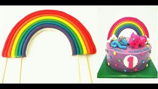 Rainbow with Fondant My little Pony cake Rainbow topper Reusable Rainbow topper with Fondant [upl. by Dulcy]