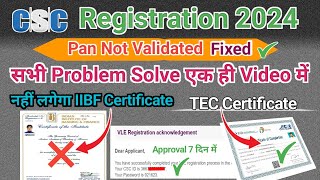 New CSC Center Registration Update 2024  Pan Not Validated Problem Solved [upl. by Deeas204]