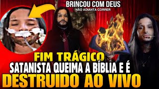 TRÃGIC0 SATANIST4 ZOMBOU DE DEUS E QUEIM0U A BÃBLIA SAGRADA FOI DESTRUÃDO AO VIVO [upl. by Asilim]