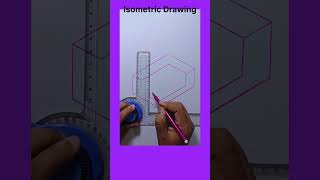 Engineering Drawing Isometric View using Drafter shorts engineeringdrawing drawing 3d [upl. by Zarger]