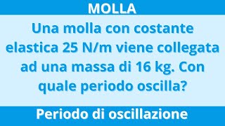 FISICA  Una molla con costante elastica 25 Nm viene collegata ad una massa di 16 kg Con quale pe… [upl. by Mirisola]