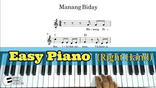 MANANG BIDAY  Easy Piano  Philippine Folk Song  EmylPianoLesson [upl. by Cerf]