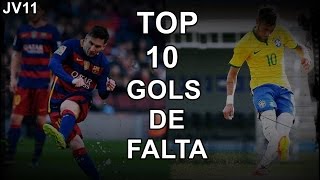 Neymar VS Messi  TOP 10 Gols De Falta HD [upl. by Bilbe88]