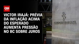 Victor Irajá Prévia da inflação acima do esperado aumenta pressão no BC sobre juros  CNN Arena [upl. by Llecrup]