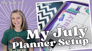 July Planner Setup  Planner Inserts  Monthly Planner Setup [upl. by Skoorb]