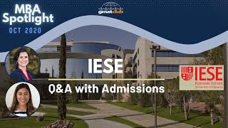 IESE  MBA Spotlight Oct 2020  QampA with IESE Admissions and Alum [upl. by Amehsat527]