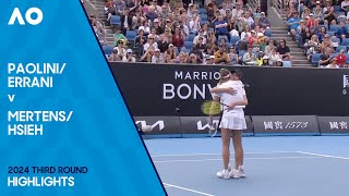 ErraniPaolini v HsiehMertens Highlights  Australian Open 2024 Third Round [upl. by Gnouhk412]